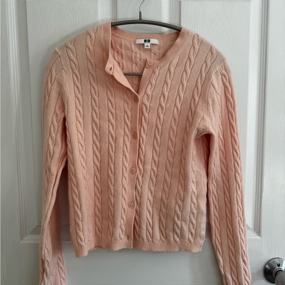 Uniqlo Women Cable Cardigan Pink S - Picture 2 of 2